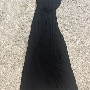 Velvet Black cotton faux wrap maxi
